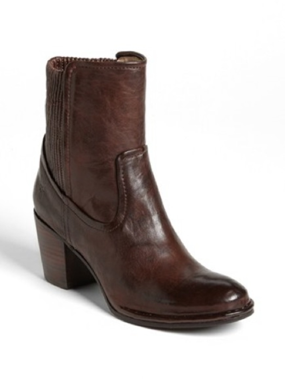 Frye Lucinda Scrunch Short Leather Ankle Boots Brown Size 7.5